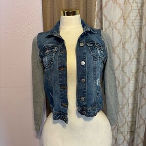 #0023 Blu [edit] Jean Jacket with Distressed Details
